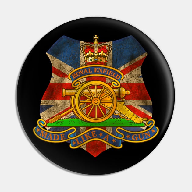 Legendary Vintage Royal Enfield Motorcycle Crest Pin by MotorManiac