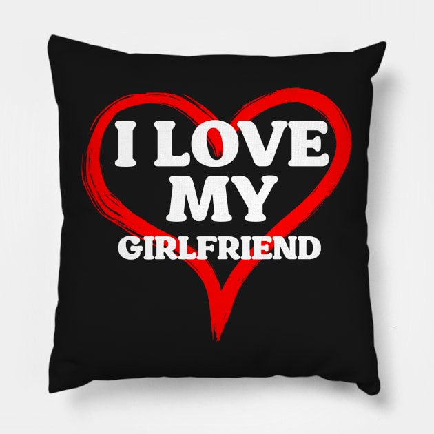 Heart I love my girlfriend Pillow by ShinyTeegift