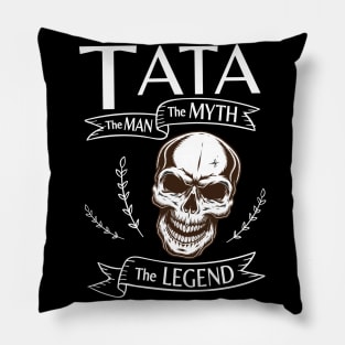 Tata The Man The Myth The Legend Happy Father Halloween Day Skeleton Lover Fans Pillow