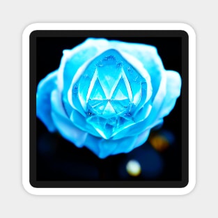 blue crystal rose Magnet