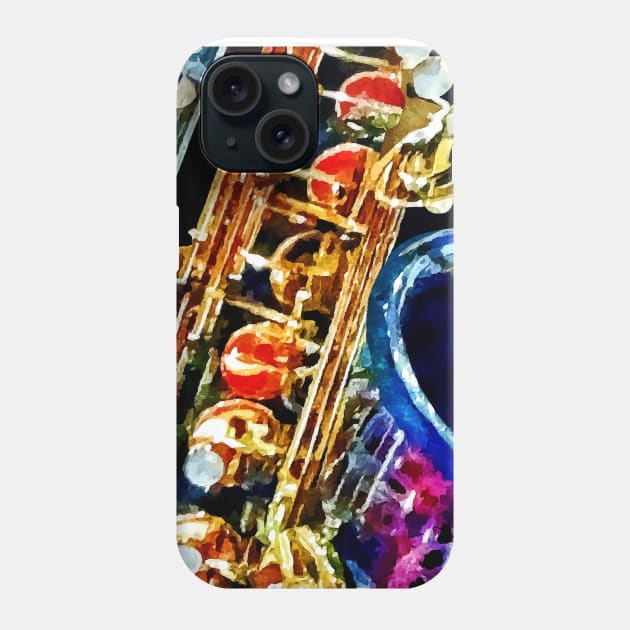 Music - Saxophone Closeup Phone Case by SusanSavad