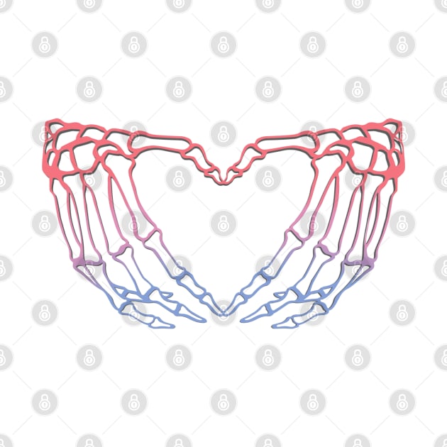 Bisexual Skeleton Heart Hands by ThatGoodShirt