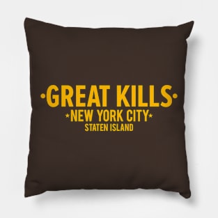 Great Kills, Staten Island, New York - Modern Script Emblem Pillow