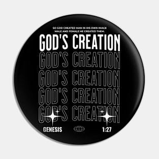 God's Creation (White) Pin