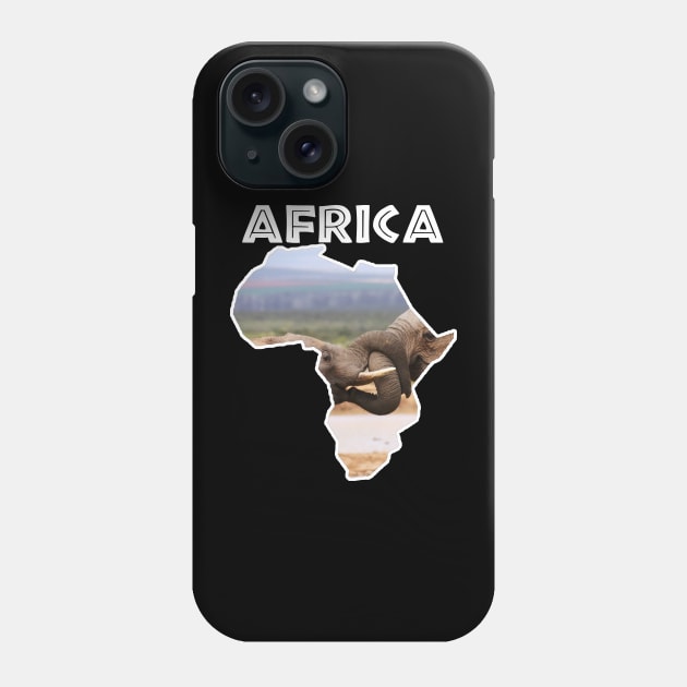 African Wildlife Continent Elephant Tussle Phone Case by PathblazerStudios