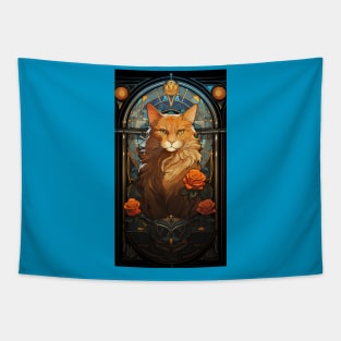 Art Nouveau Ginger Tiger Tapestry