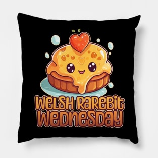 Welsh Rarebit Wednesday Kawaii Foodie Design Pillow