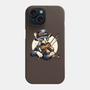 Devon Rex Cat Playing Violin Phone Case