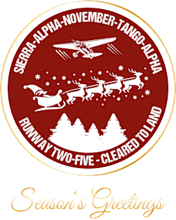 Pilot Christmas Seasons Greetings Card Gift Aviation Air Traffic Controller Holiday Santa Airlines Retro Design Magnet
