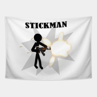 Stickman Gun Shooter Tapestry