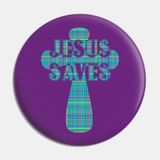 Jesus Saves Decorative Cross Pin