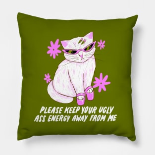 Ugly Energy Cat Pillow