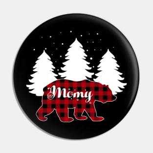 Buffalo Red Plaid Momy Bear Matching Family Christmas Pin