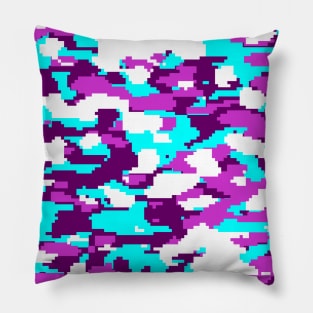 Blue and purple Camo pattern digital Camouflage Pillow