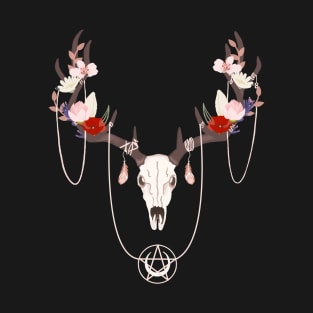 Deer Skull - Boho Skull - Witchy Decor T-Shirt
