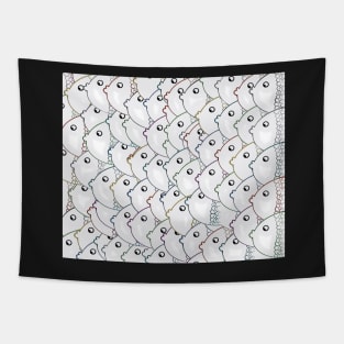 Colorful karps rainbow white Tapestry