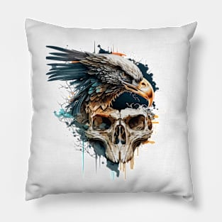 Skull Wild Life Painting Dark Character Spirit Pillow