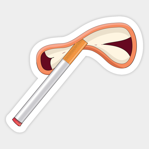 Cigarette Smoking Mouth Funny - Cigarette - Sticker | TeePublic Cigarette Smoking Mouth Funny - Cigarette - Sticker | TeePublic