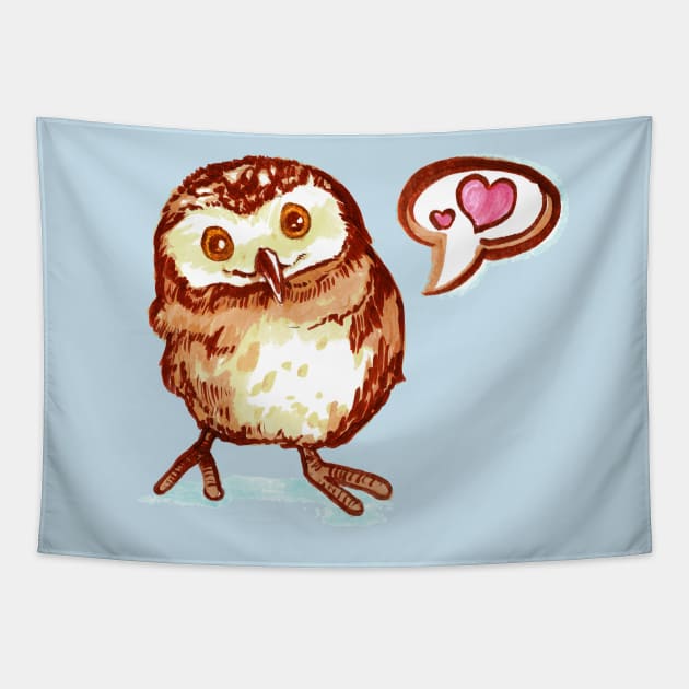 Baby's First Owl Tapestry by FishWithATopHat