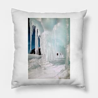 Ice Cave in Blue & White Pillow