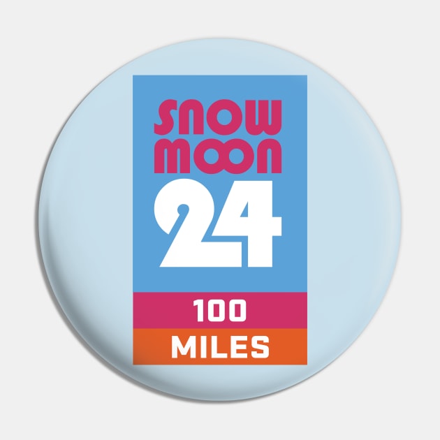 Snow Moon 24 - 100 Mile Finisher Pin by PodDesignShop