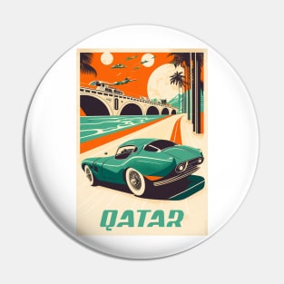 Qatar Supercar Vintage Travel Art Poster Pin