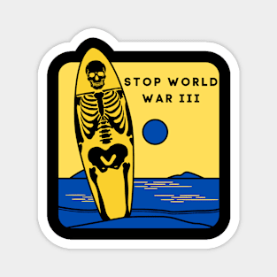 Skull Capsule Stop World War III Magnet