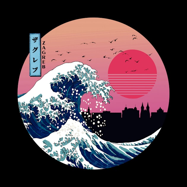 Zagreb Kanagawa Wave Retro by Ferrazi