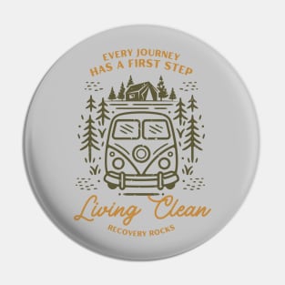 Living Clean Recovery Rocks Pin