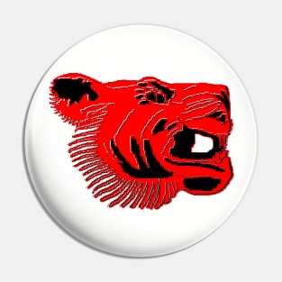 Chinese Tiger Head pixel art Pin