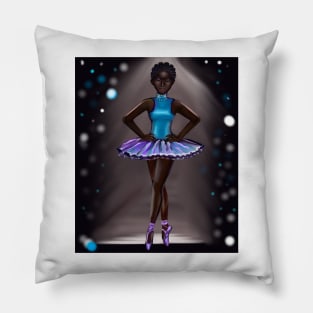 Ballerina Noor #2 - beautiful  black ballerina with corn rows Pillow