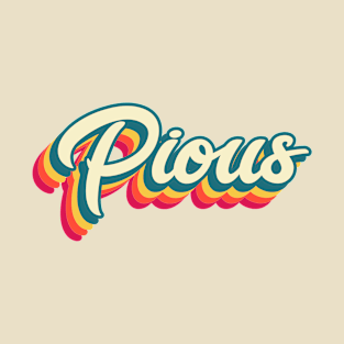 Pious Minimal Retro Sunset Aesthetic Typography T-Shirt