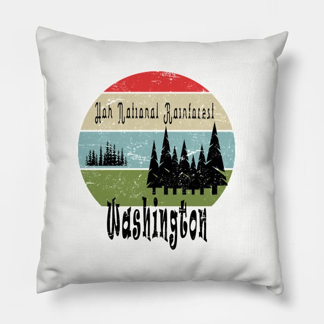 Hoh National Rainforest Washington Pillow by artsytee