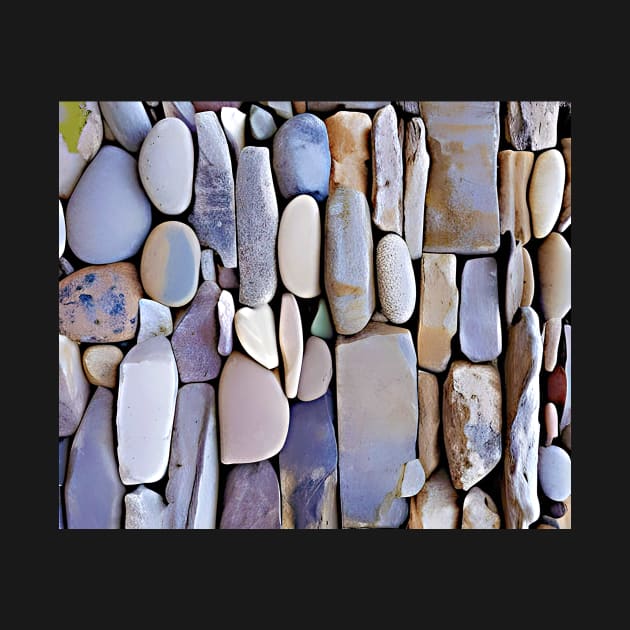 A pattern of many colored and oblong, square and round stones by Hujer