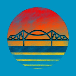 La Crosse Wisconsin Bridge Sunset Graphic T-Shirt