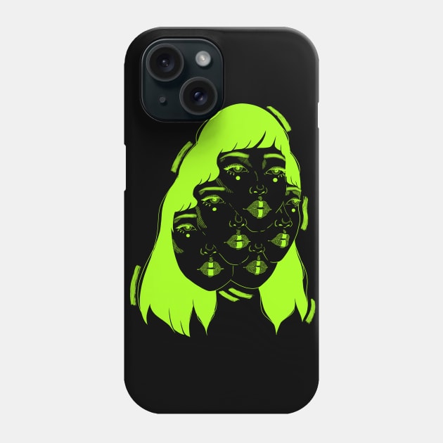 Mutation in Neon Green Phone Case by Cat Colony