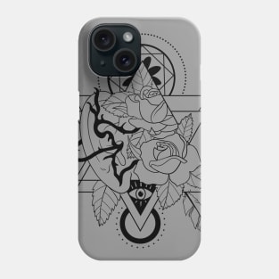 Forking Paths (black lines) Phone Case