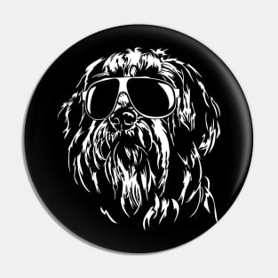 Funny Proud Bearded Collie sunglasses cool dog Pin