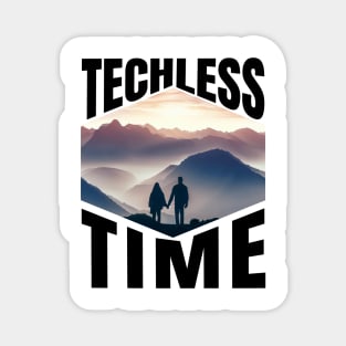 Techless Time Mountain Range Sunrise Couple Tee Magnet