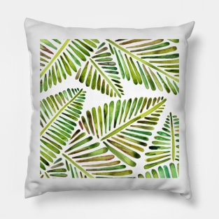 Green Banana Leaves Pattern Pillow