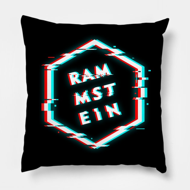 RAMMSTEIN POLYGON GLITCH Pillow by BELLASOUND