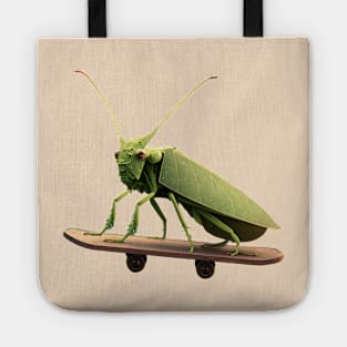 Katydid on a Skateboard Tote