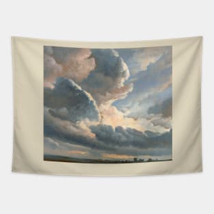 cloud horizan oil painting cloudy sky near rome Tapestry