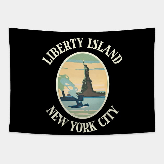 Liberty Island New York City Tapestry by LegitHooligan