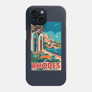 A Vintage Travel Illustration of Rhodes - Greece Phone Case