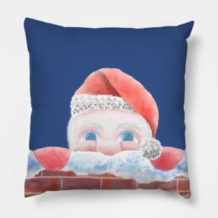 Christmas- Santa Claus with big nose - Watercolor Pillow