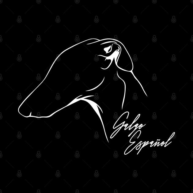 Proud Galgo Espanol profile dog lover sighthound gift by wilsigns