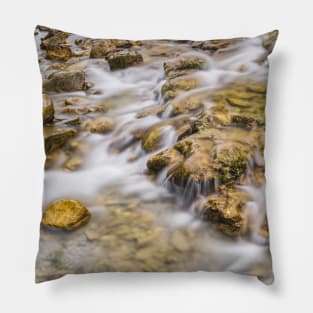 SCENERY 81 - Clear Stream Water River Rock Nature Pillow