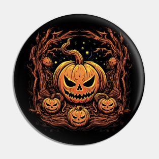 Halloween Pumpkin, Spooky Pumpkin Face Pin