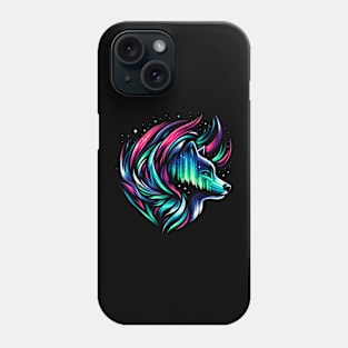 Abstract Wolf with Aurora Borealis Phone Case